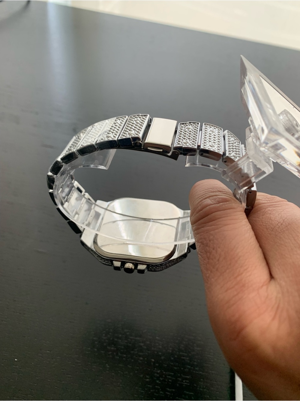 Iced Out Studded Men's Dress Watch - Picture 5 of 5